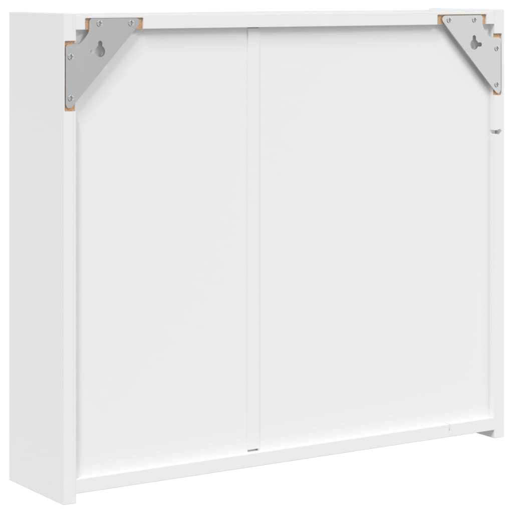 vidaXL Armário espelhado p/ casa de banho c/ LEDs 60x13x52cm branco