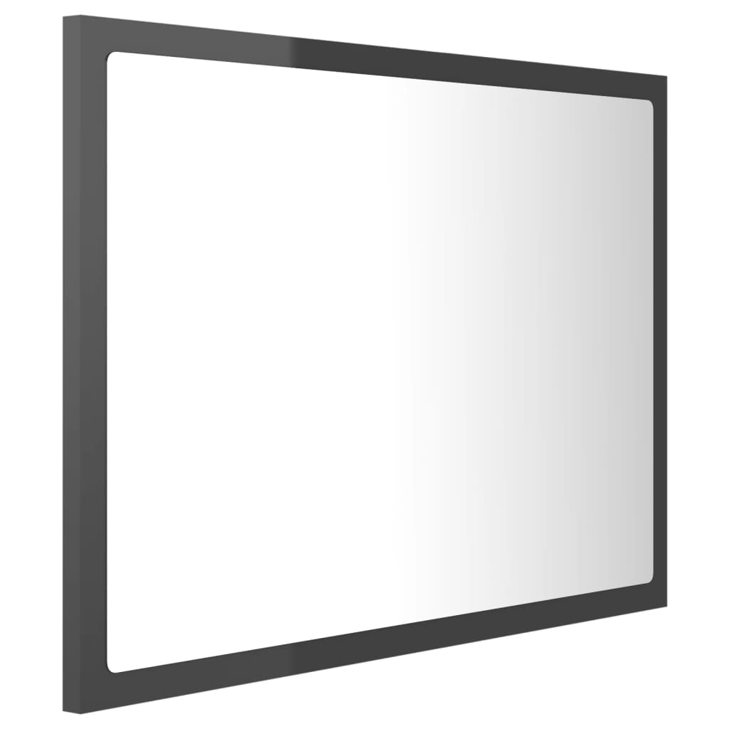 vidaXL Espelho casa banho c/ LED 60x8,5x37 cm acrílico cinza brilhante