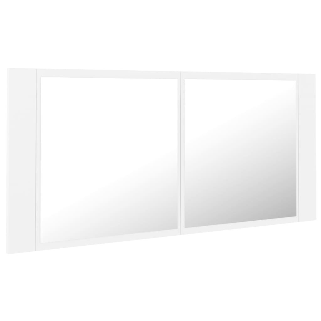 vidaXL Armário espelhado casa de banho LED 100x12x45cm acrílico branco