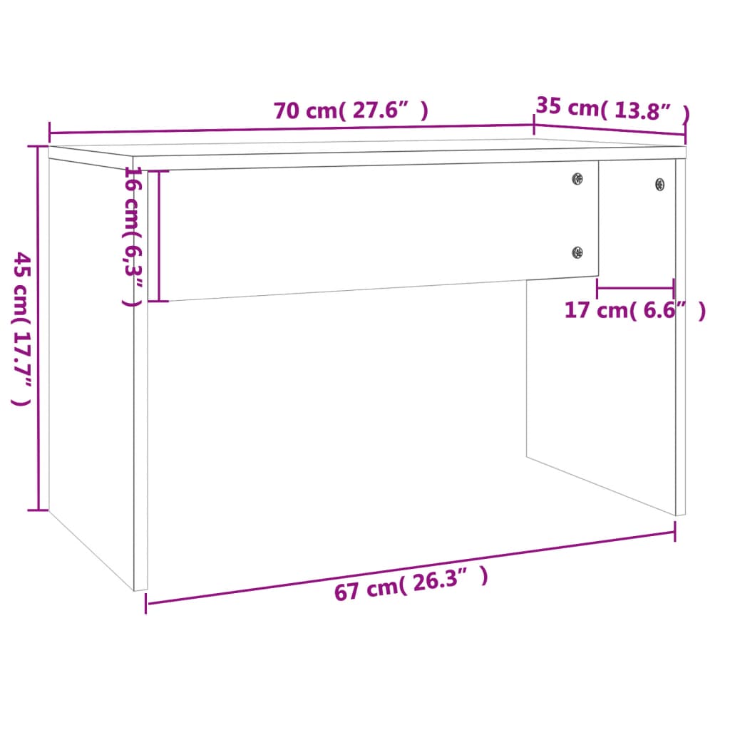 vidaXL Conjunto de toucador 74,5x40x141 cm preto