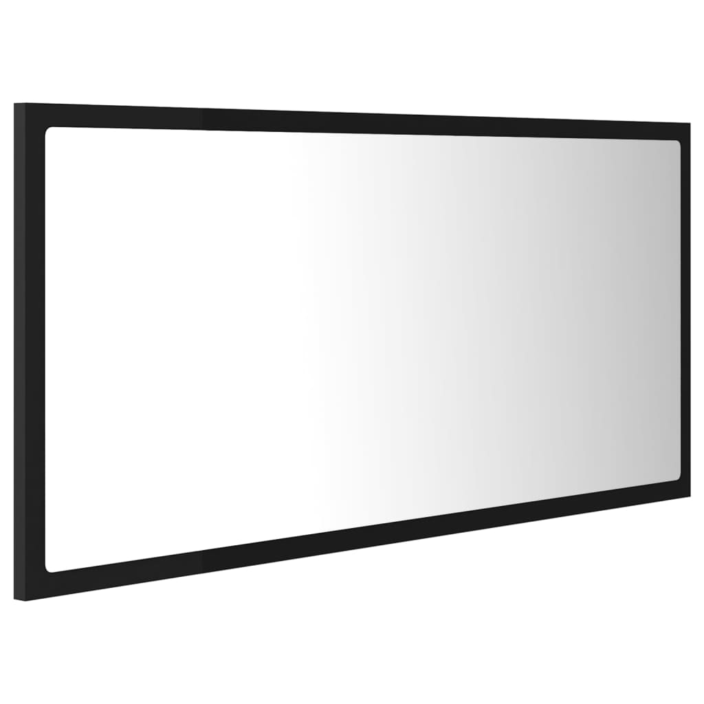 vidaXL Espelho de casa de banho com LED 90x8,5x37 cm acrílico preto