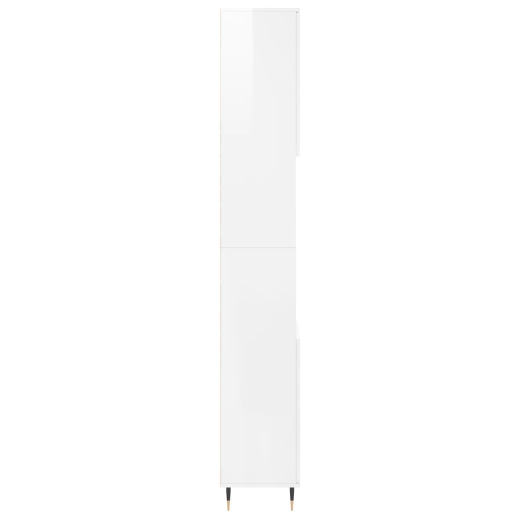 vidaXL Armário WC 30x30x190 cm derivados de madeira branco brilhante