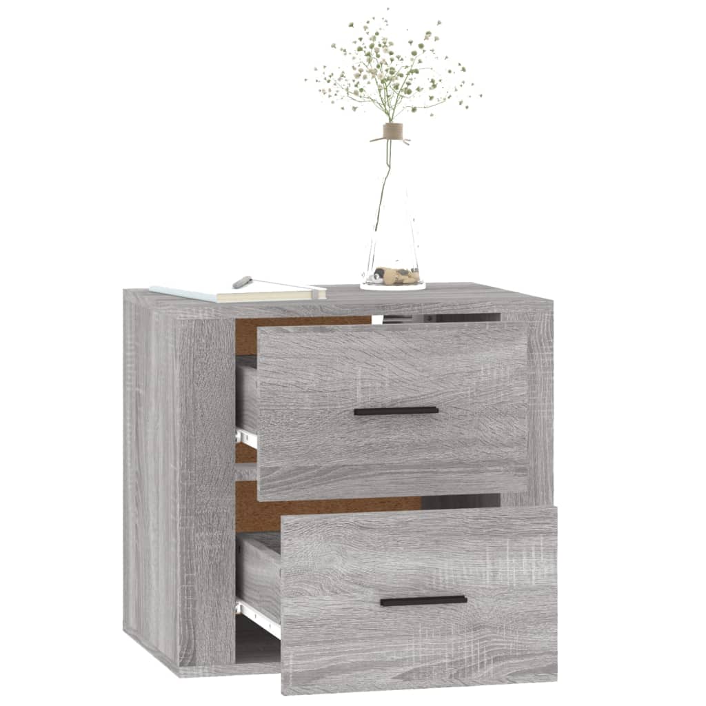 vidaXL Mesa de cabeceira de parede 50x36x47 cm cinzento sonoma