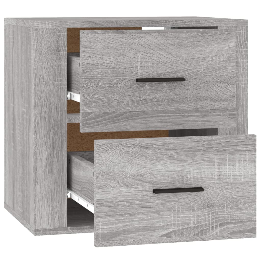 vidaXL Mesa de cabeceira de parede 50x36x47 cm cinzento sonoma