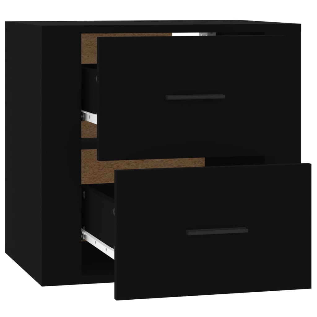 vidaXL Mesa de cabeceira de parede 50x36x47 cm preto