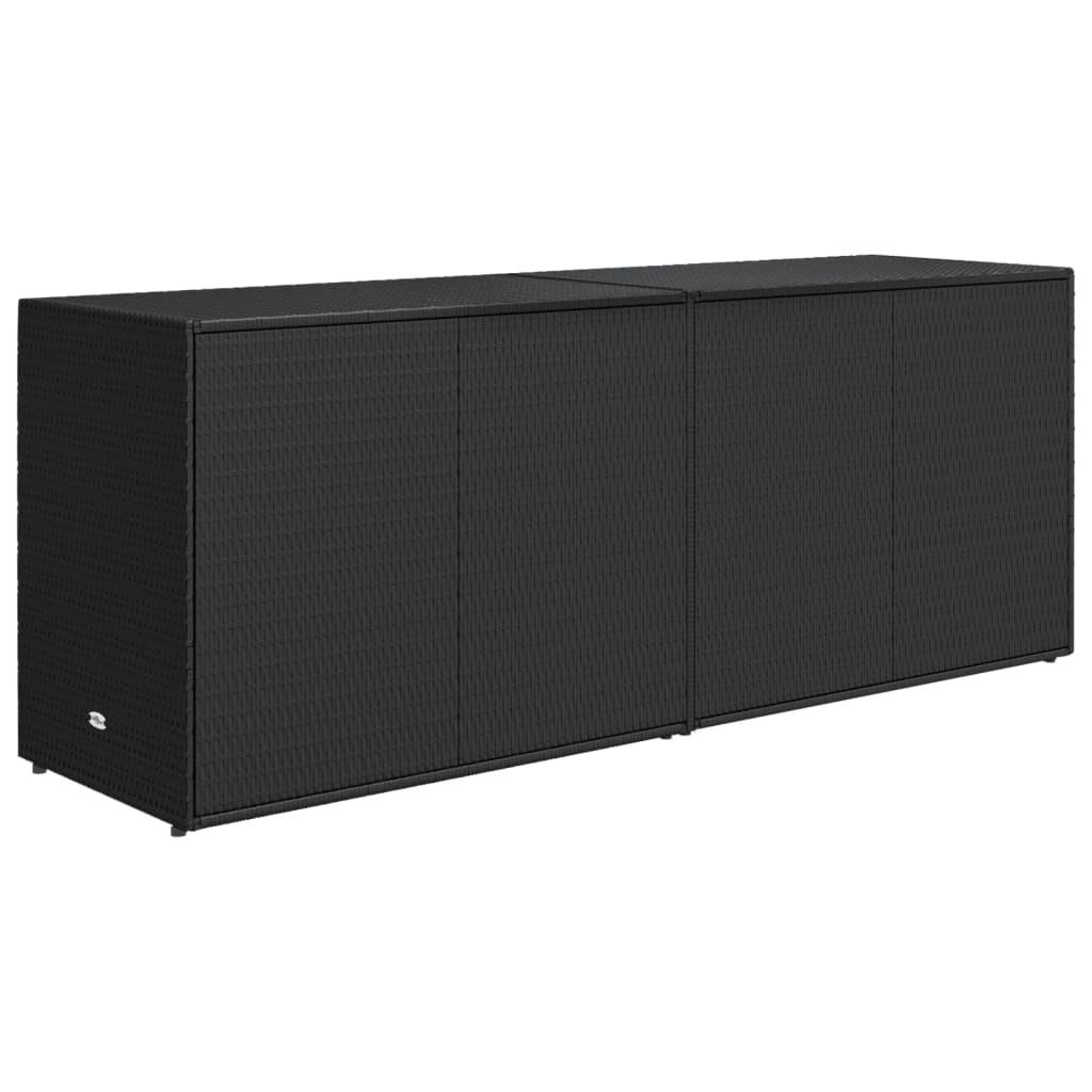 vidaXL Armário de arrumação p/ jardim 198x55,5x80 cm vime PE preto