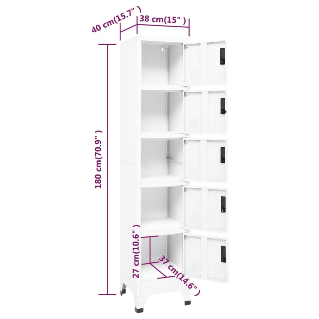 vidaXL Cacifo 38x40x180 cm aço branco