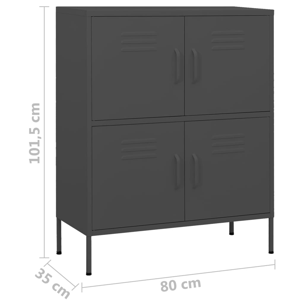 vidaXL Armário de arrumação aço 80x35x101,5 cm antracite