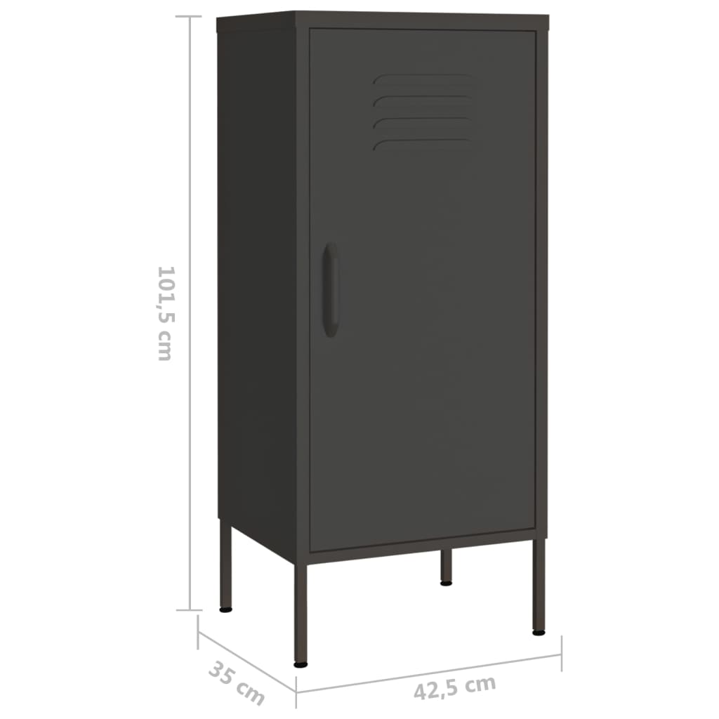 vidaXL Armário de arrumação aço 42,5x35x101,5 cm antracite