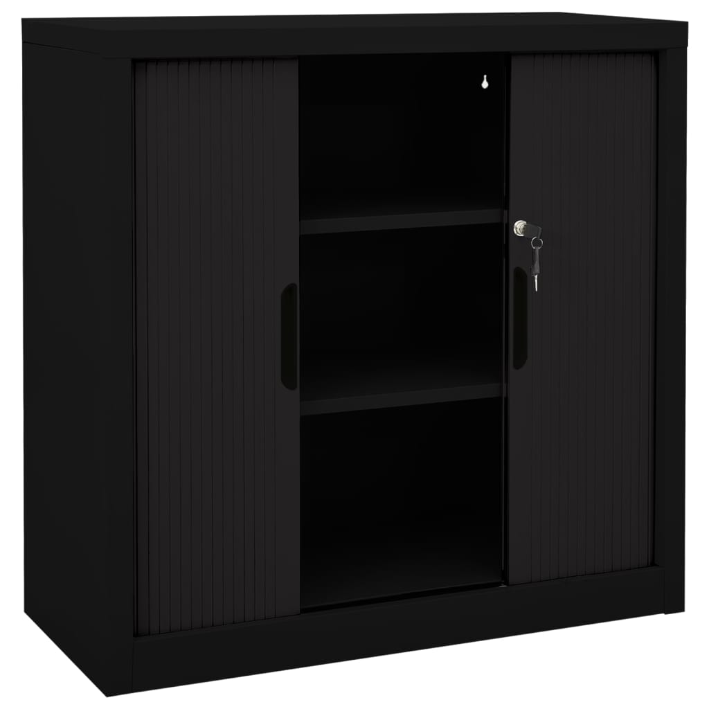 vidaXL Armário com porta deslizante 90x40x90 cm aço preto