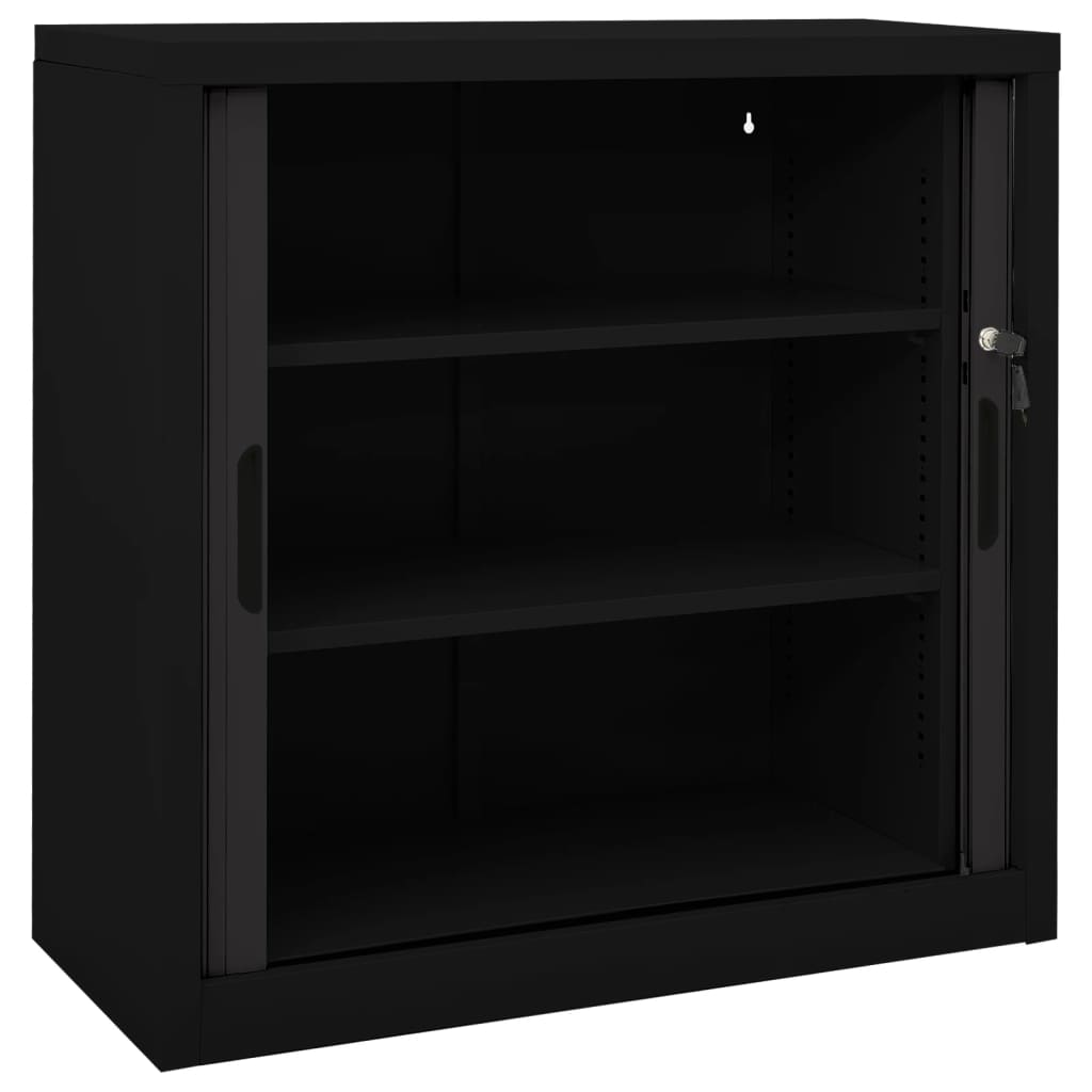 vidaXL Armário com porta deslizante 90x40x90 cm aço preto