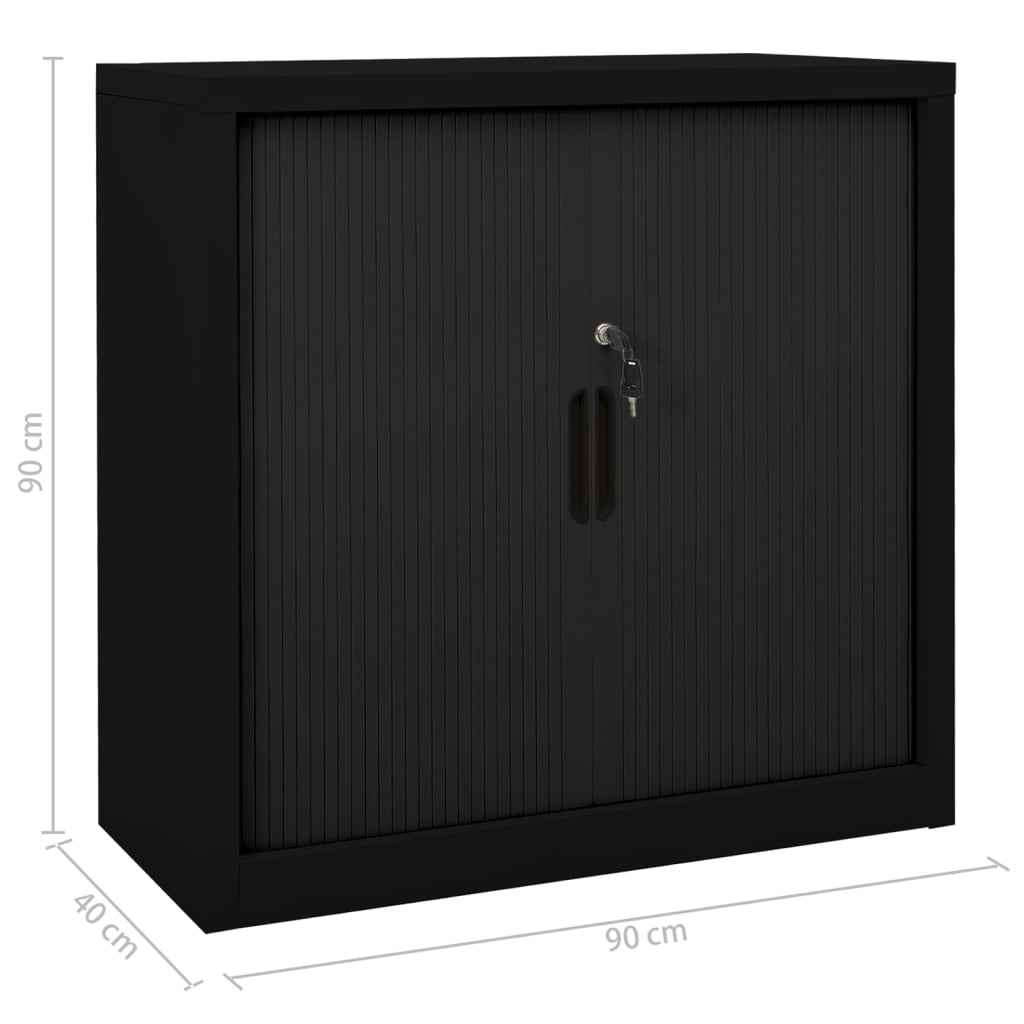 vidaXL Armário com porta deslizante 90x40x90 cm aço preto