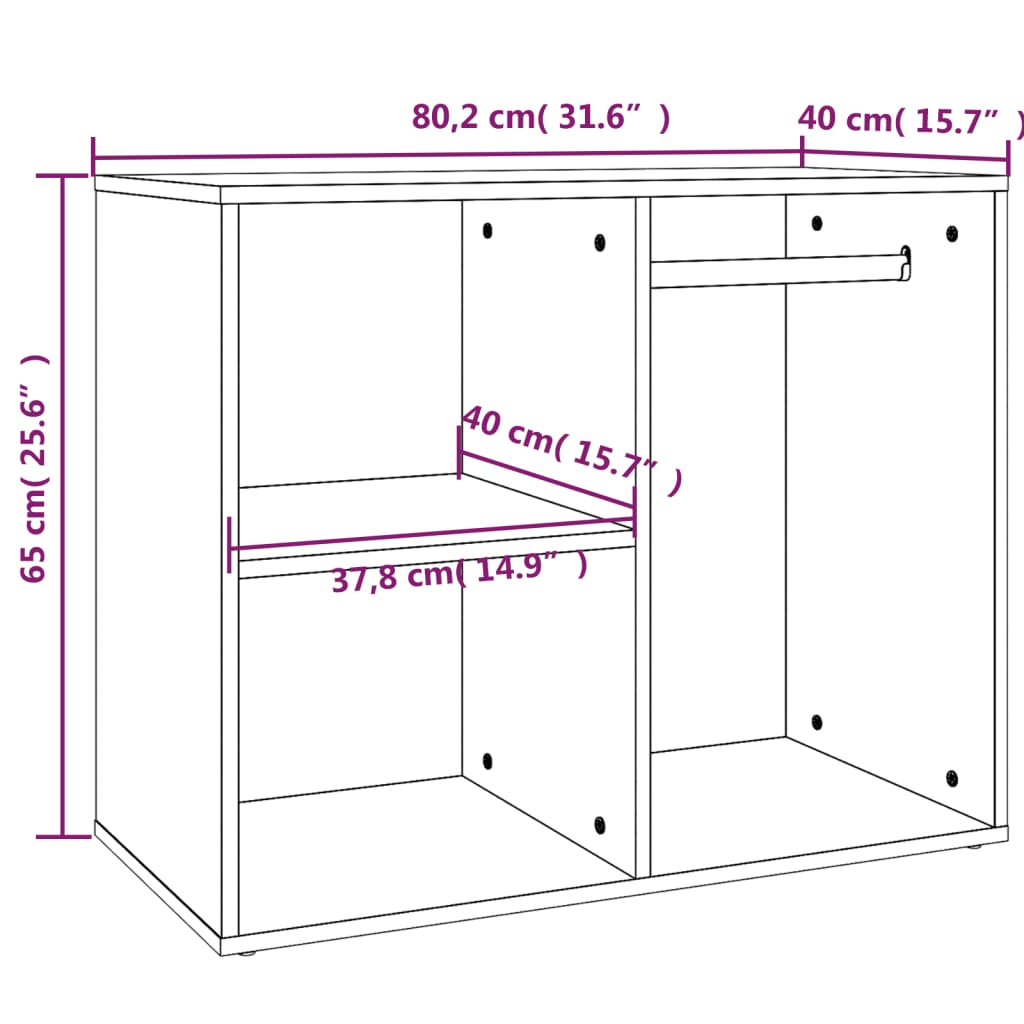 vidaXL Toucador 80x40x65 cm derivados de madeira branco