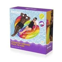 Bestway|Bestway Ilha Flutuante Inflável Arco-íris 175x163 cm Praia e Piscina 43722