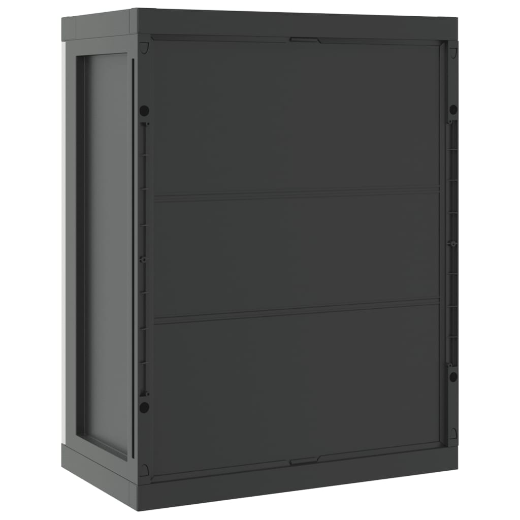 vidaXL Móvel de arrumação para exterior 65x37x85 PP cinzento e preto