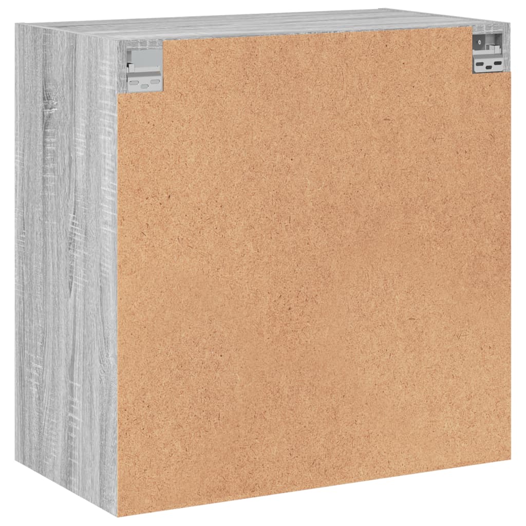 vidaXL Armário de parede c/ portas de vidro 68x37x68,5 cm cinza sonoma