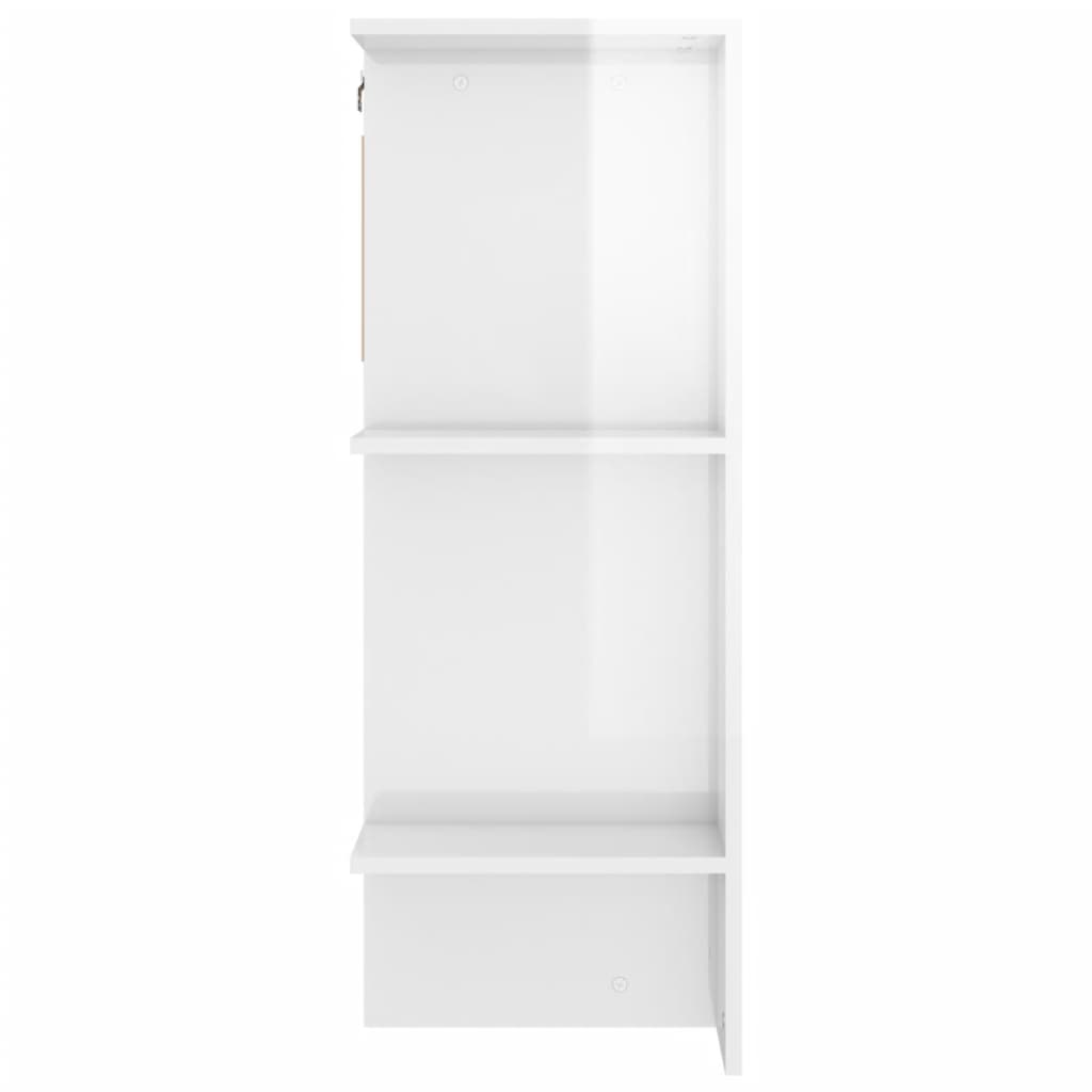 vidaXL Armário corredor 97,5x37x99 cm deriv. madeira branco brilhante