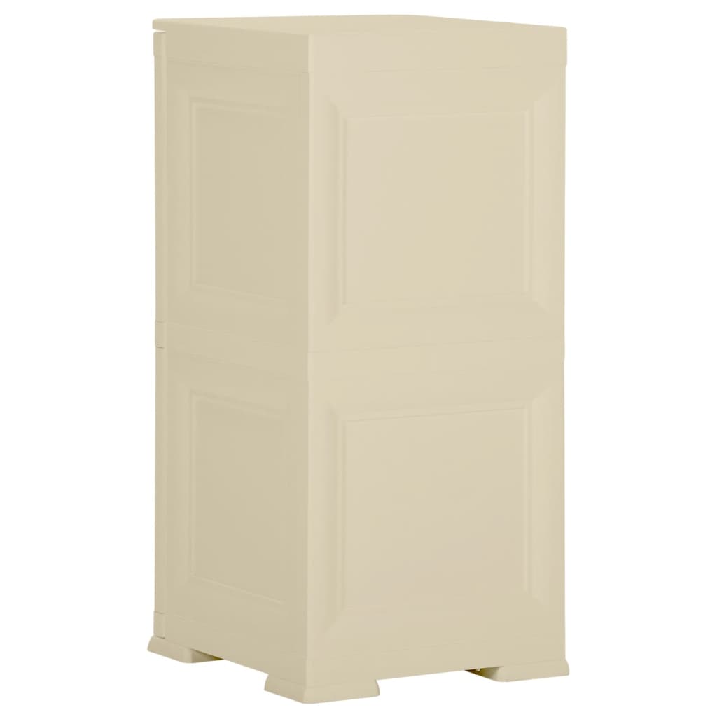 vidaXL Armário de plástico 40x43x85,5 cm design de madeira branco nata