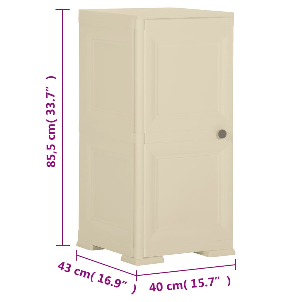 vidaXL Armário de plástico 40x43x85,5 cm design de madeira branco nata