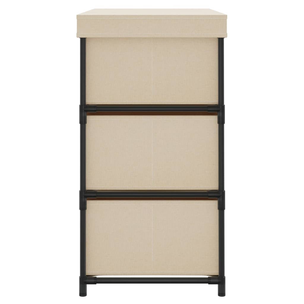 vidaXL Armário de arrumação com 6 gavetas 55x29x55 cm aço cor creme