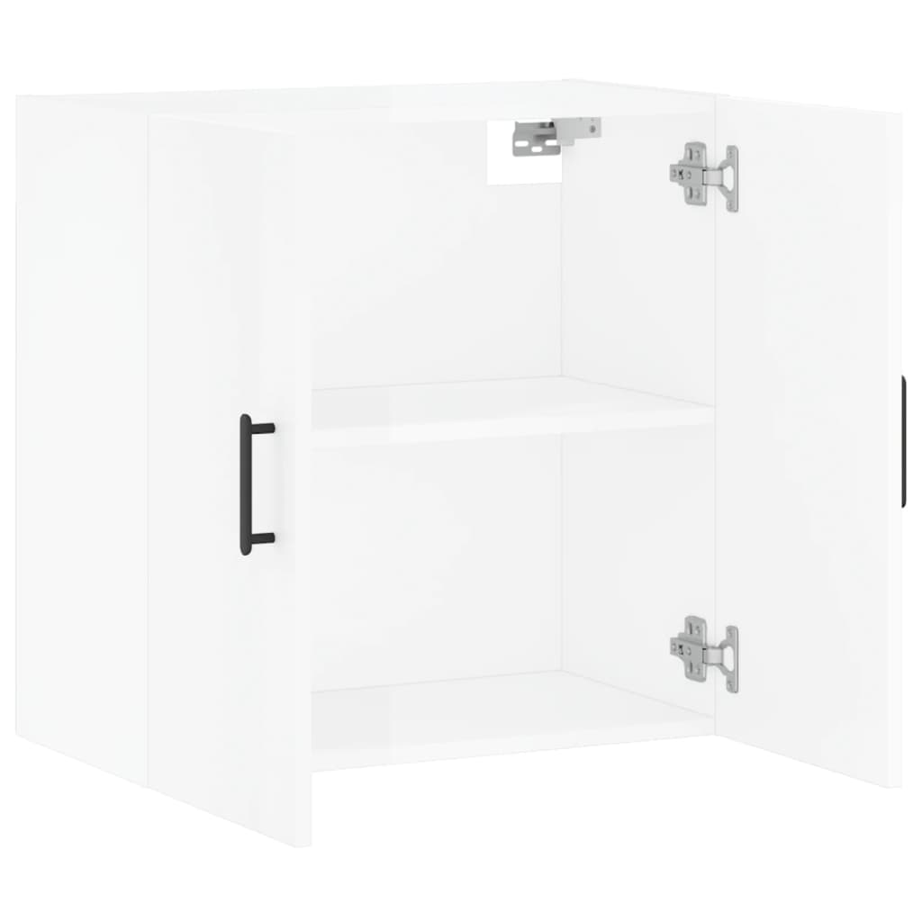 vidaXL Armário de parede 60x31x60cm derivados madeira branco brilhante