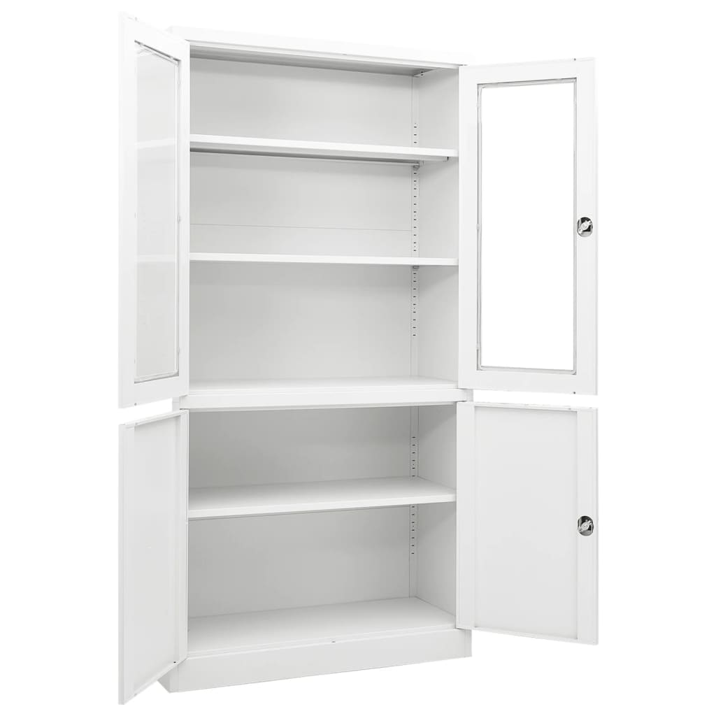 vidaXL Armário de escritório 90x40x180 cm aço branco