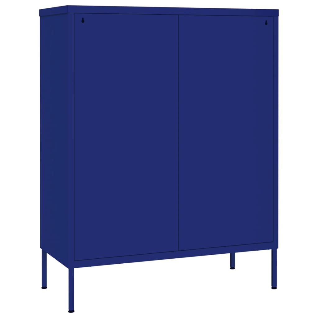 vidaXL Armário com gavetas aço 80x35x101,5 cm azul-marinho