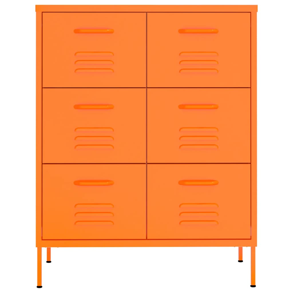 vidaXL Armário com gavetas aço 80x35x101,5 cm laranja