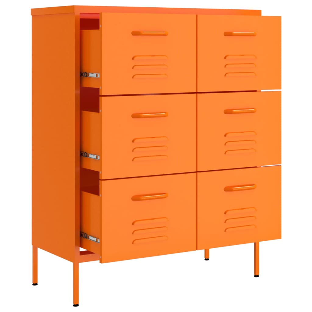 vidaXL Armário com gavetas aço 80x35x101,5 cm laranja