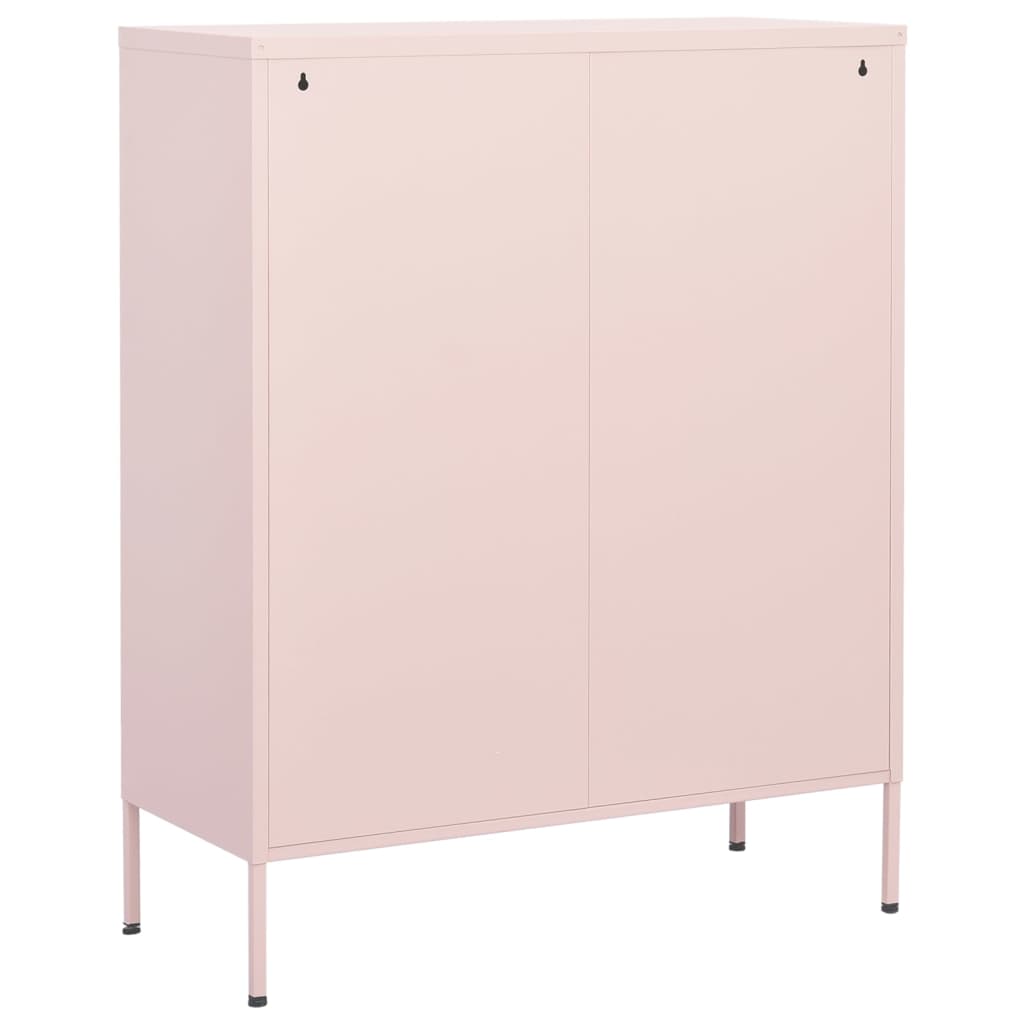 vidaXL Armário de arrumação aço 80x35x101,5 cm rosa