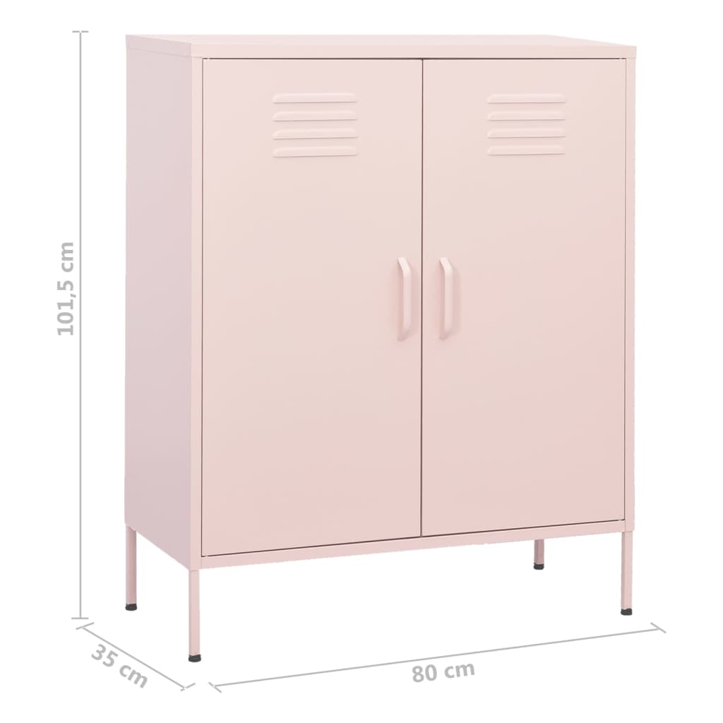 vidaXL Armário de arrumação aço 80x35x101,5 cm rosa