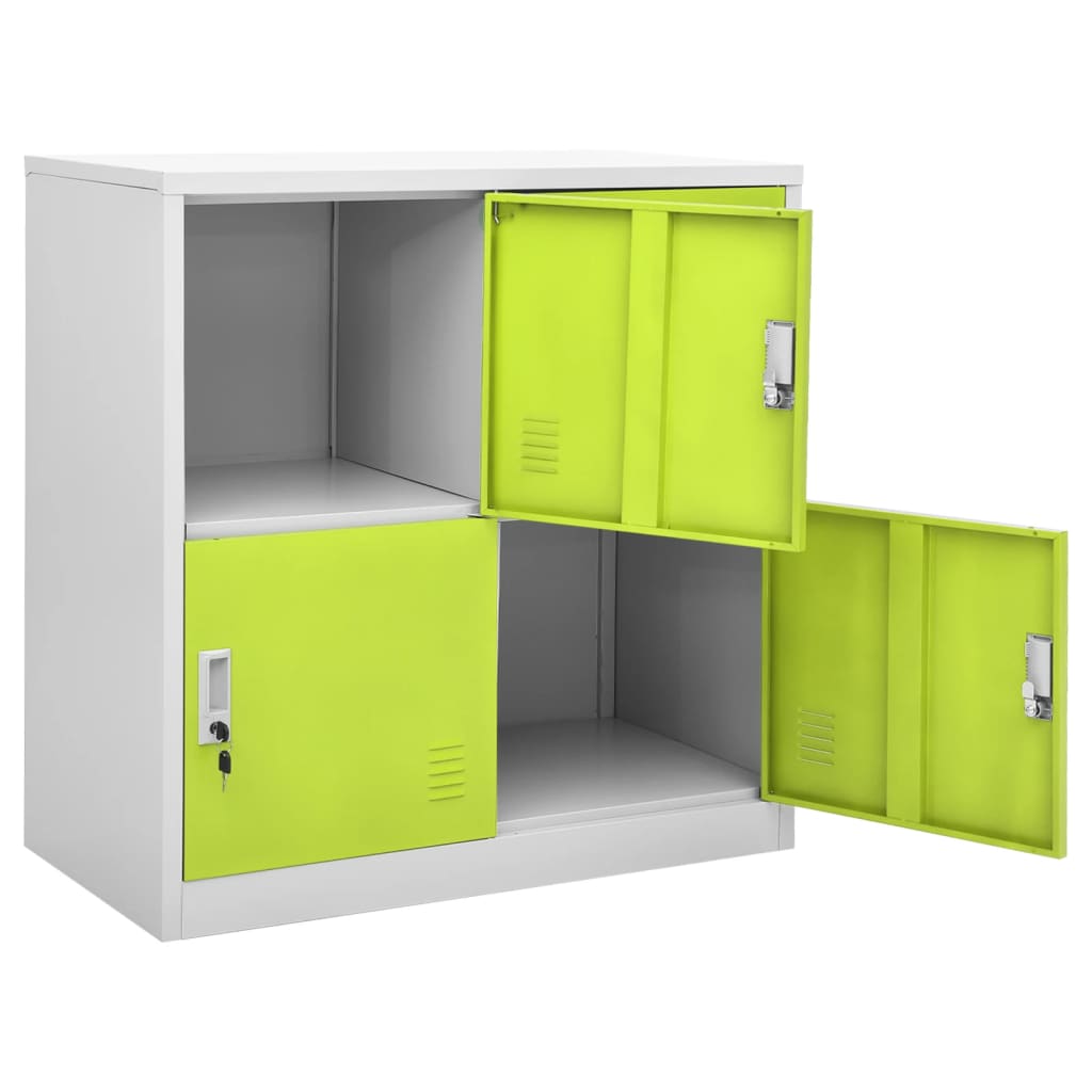 vidaXL Cacifo 90x45x92,5 cm aço cinzento-claro e verde