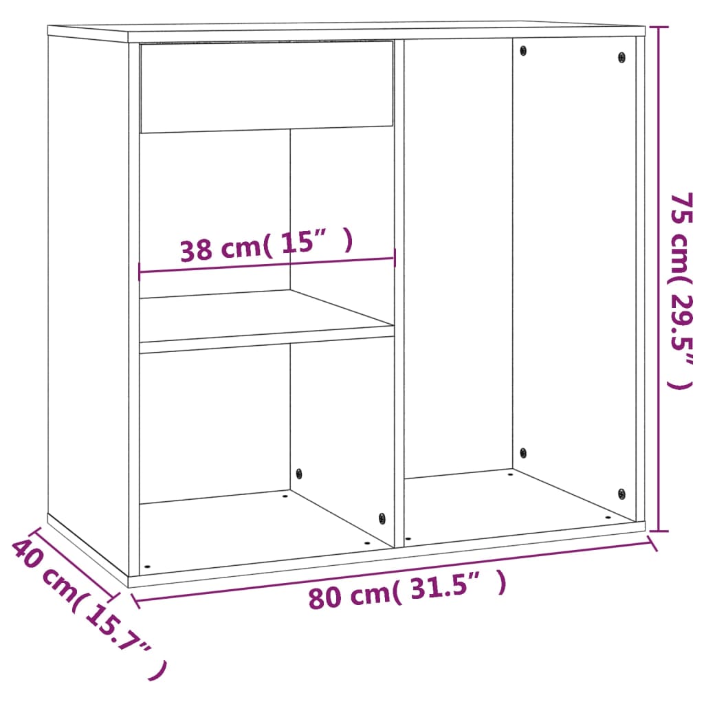 vidaXL Armário de cosmética 80x40x75 cm derivados de madeira branco