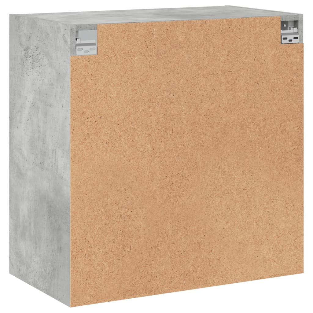 vidaXL Armário de parede c/ portas de vidro 68x37x68,5cm cinza cimento