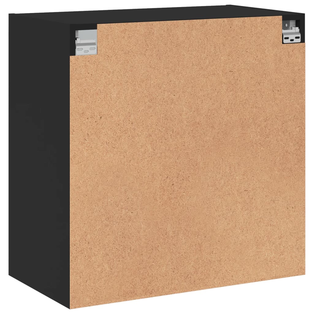 vidaXL Armário de parede c/ portas de vidro 68x37x68,5 cm preto