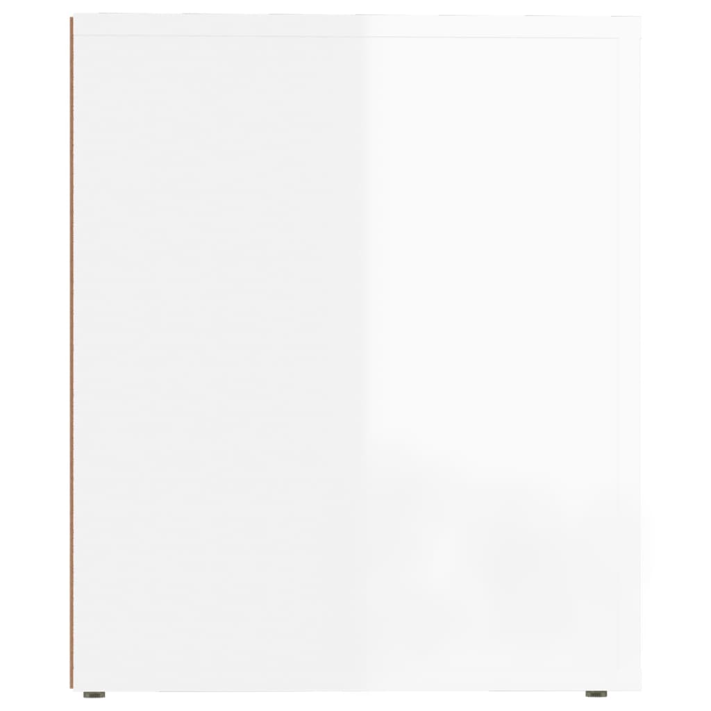 vidaXL Mesa de cabeceira 50x39x47 cm branco brilhante