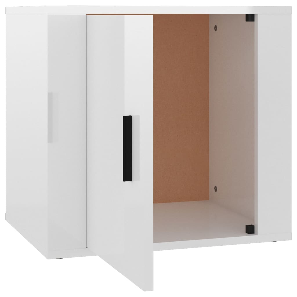 vidaXL Mesa de cabeceira 50x39x47 cm branco brilhante