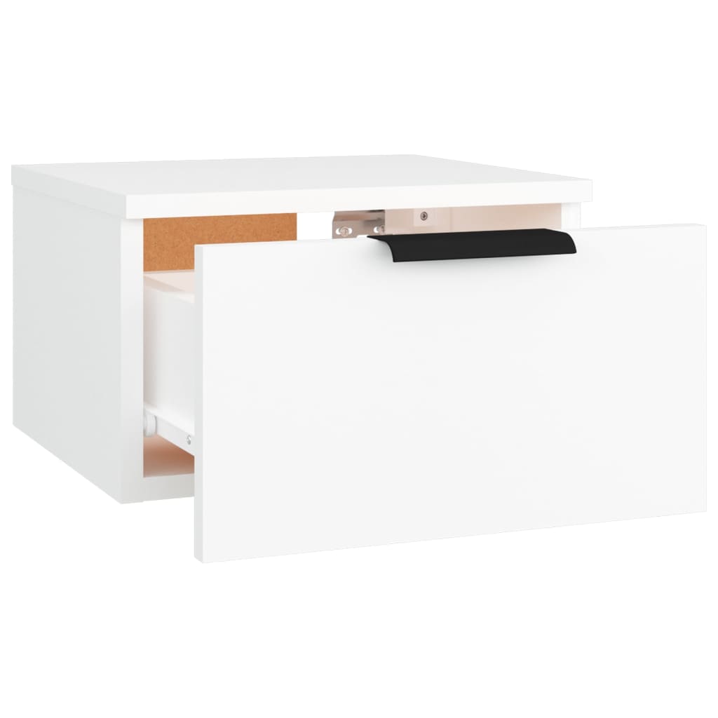 vidaXL Mesas de cabeceira montagem na parede 2 pcs 34x30x20 cm branco