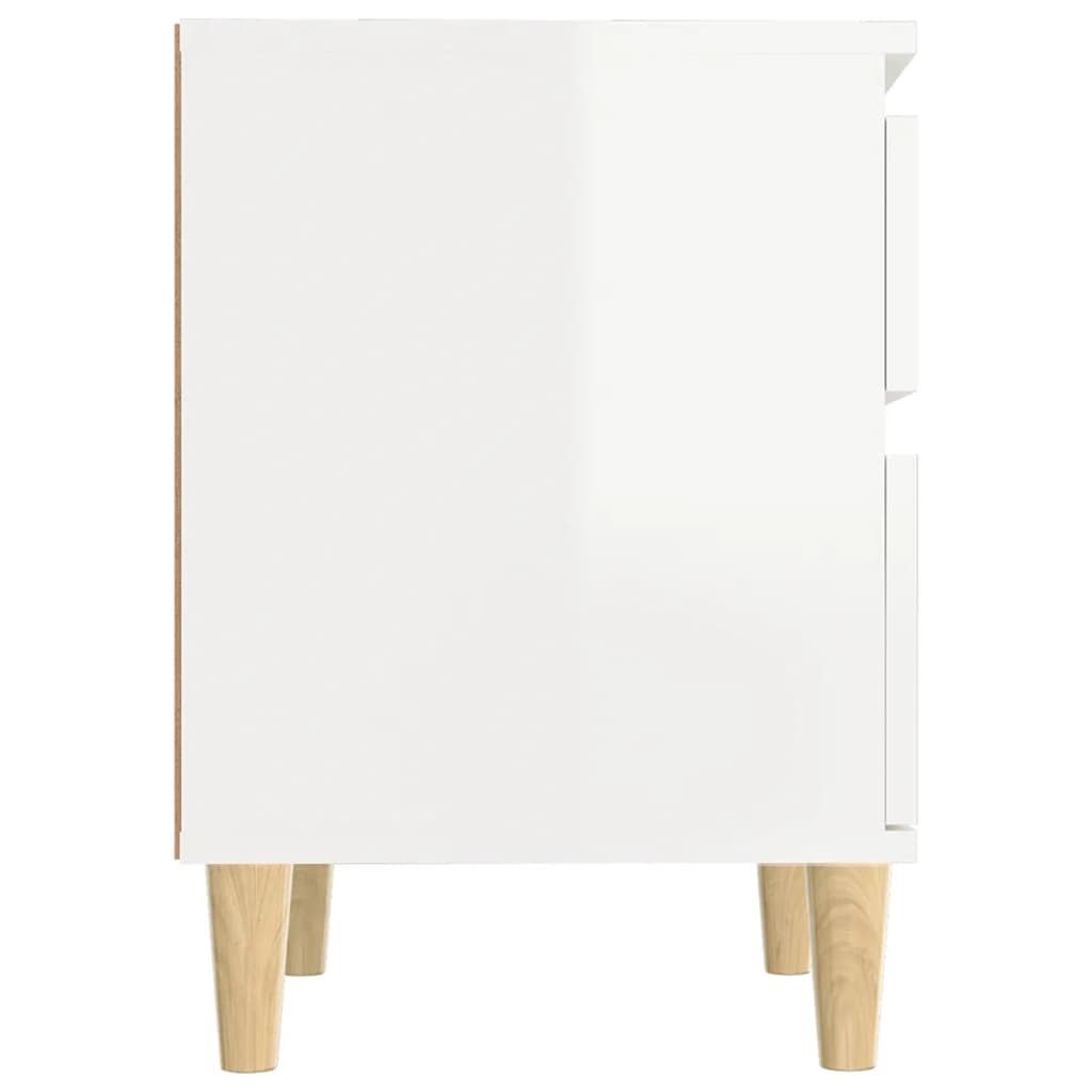 vidaXL Mesas de cabeceira 2 pcs 40x35x50 cm branco brilhante