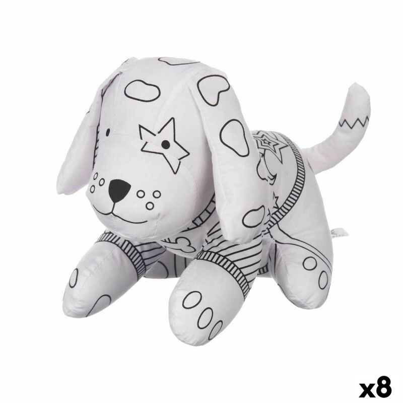 Pincello|Peluche para colorir Pincello ST341 Branco Preto Tecido 13 x 14 x 20 cm Cão (8 Unidades) Pincello|Peluche para colorir Pincello ST341 Branco Preto Tecido 13 x 14 x 20 cm Cão (8 Unidades)