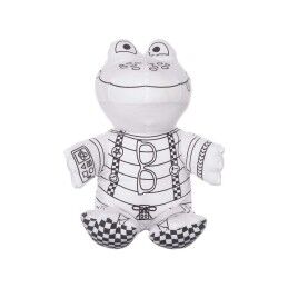 Pincello|Peluche para colorir Pincello ST342 Branco Preto Tecido 16 x 18 x 13 cm Rã (8 Unidades)