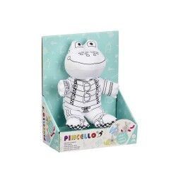 Pincello|Peluche para colorir Pincello ST342 Branco Preto Tecido 16 x 18 x 13 cm Rã (8 Unidades)
