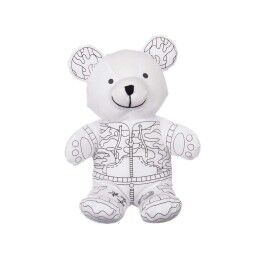 Pincello|Peluche para colorir Pincello ST339 Branco Preto Tecido 17 x 21 x 12 cm Urso (8 Unidades)