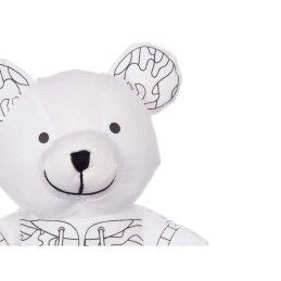 Pincello|Peluche para colorir Pincello ST339 Branco Preto Tecido 17 x 21 x 12 cm Urso (8 Unidades)