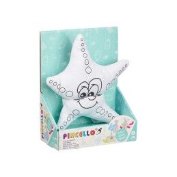 Pincello|Peluche para colorir Pincello ST371 Branco Preto Tecido 26 x 26 x 8 cm Estrela do mar (8 Unidades)