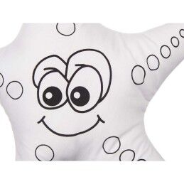 Pincello|Peluche para colorir Pincello ST371 Branco Preto Tecido 26 x 26 x 8 cm Estrela do mar (8 Unidades)