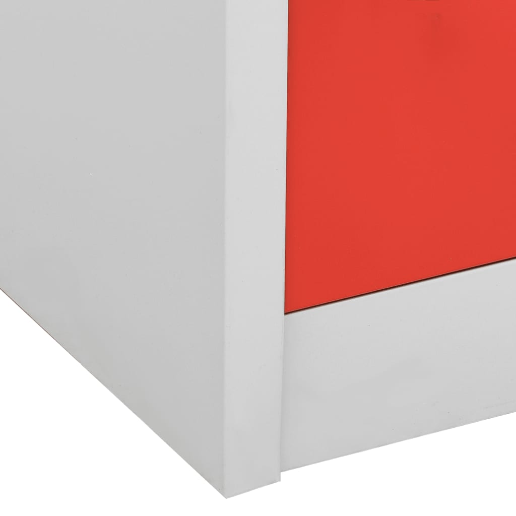 vidaXL Cacifos 2 pcs 90x45x92,5 cm aço cinzento-claro e vermelho