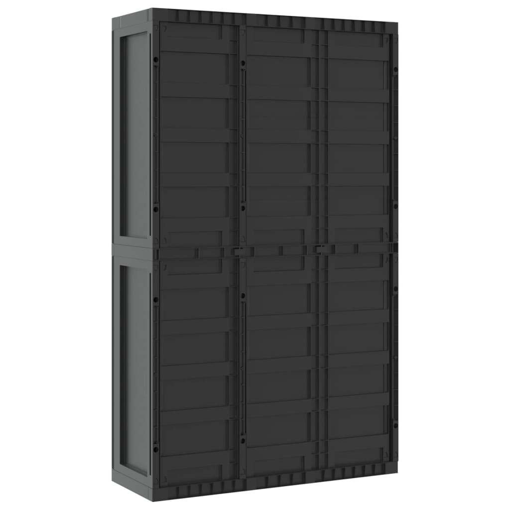 vidaXL Móvel de arrumação para exterior 97x37x165 PP preto