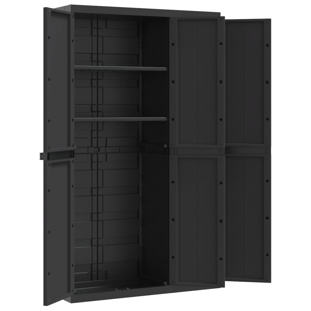 vidaXL Móvel de arrumação para exterior 97x37x165 PP preto