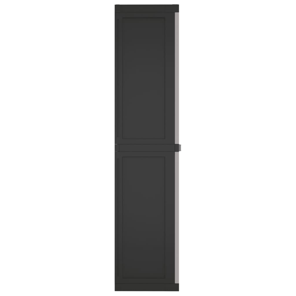 vidaXL Móvel de arrumação para exterior 97x37x165 PP cinzento e preto